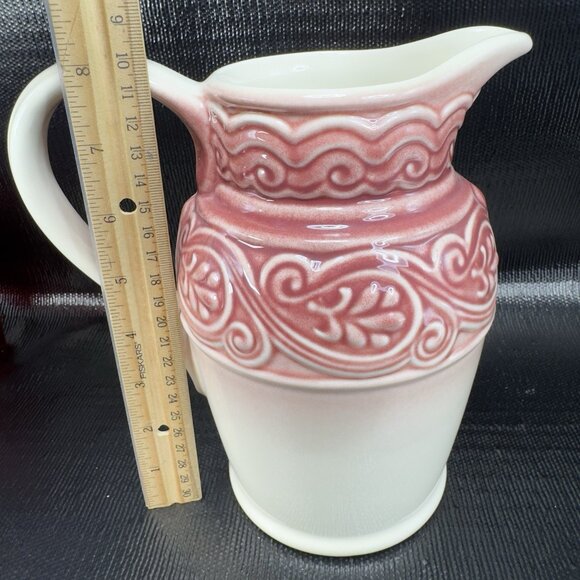 Longaberger Pottery American Craft Paprika 40 Oz Pitcher Jug Stoneware Carafe - Picture 2 of 10